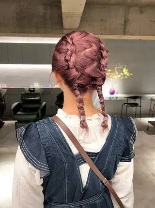 セミロング カラー ヘアアレンジ 宮川 日菜子のヘアスタイル