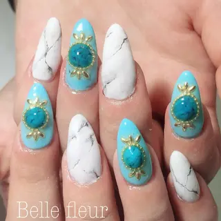 ロング ネイル Belle fleurのネイルデザイン