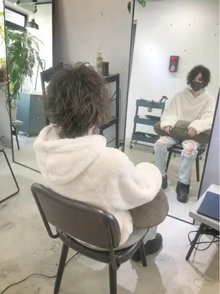 ミディアム カラー パーマ メンズ 松下 倫子のヘアスタイル