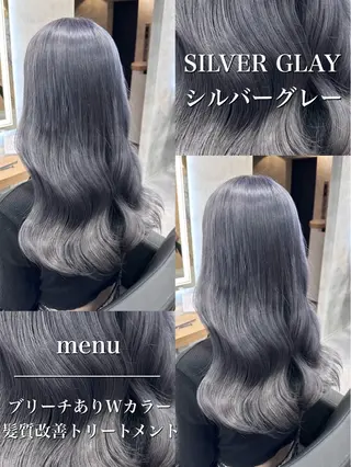 ロング カラー パーマ ヘアアレンジ 透明感ブリーチカラー 🌈TOMOHIROのヘアスタイル