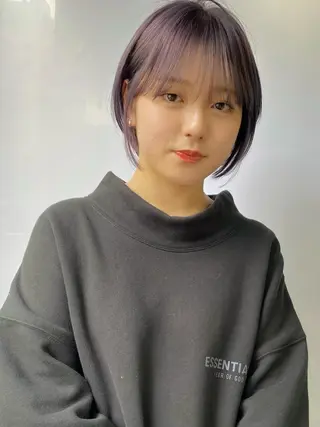 ミディアム カラー Piaコータロー ハイトーン&‪ボブのヘアスタイル