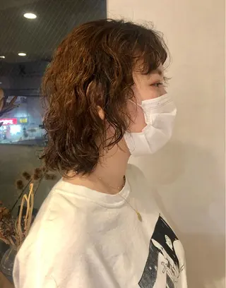 ミディアム パーマ bococa りんのヘアスタイル