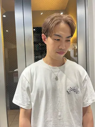 カラー メンズ ブリーチ✨ハイライト 透明感カラー/アヤノのヘアスタイル