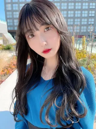 セミロング カラー ヘアアレンジ 顔周りカット/髪質改 善/新宿/畑中稔里のヘアスタイル