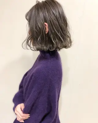 ミディアム 透明感カラー／ 髪質改善／ボブ／中山のヘアスタイル