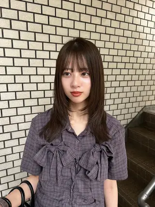 セミロング カラー まろやか透明感カラー ♡MANAのヘアスタイル