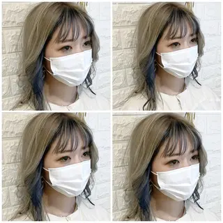 セミロング カラー ハイトーン/ブリーチ 山崎 悠次のヘアスタイル