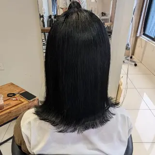 ミディアム 髪質改善/お呼ば れヘア/透明感カラーのヘアスタイル