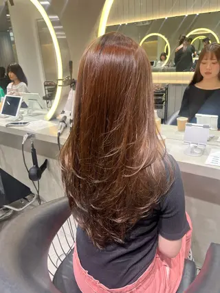 ロング パーマ レイヤー/髪質改善 /くびれショート加納のヘアスタイル