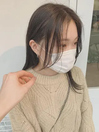 ミディアム カラー kyon.hair 韓国カットカラーのヘアスタイル