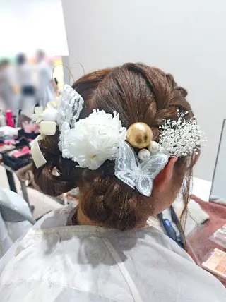 ミディアム ヘアアレンジ ヘアアレンジ/透明感 カラー/AKARIのヘアスタイル