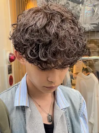 カラー パーマ メンズ メンズパーマ/名駅 /kyogo🦔のヘアスタイル