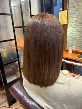 ミディアム 暖色カラー🍒🌷 hitomiのヘアスタイル