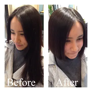 ショート ミディアム カラー アオガミ （前髪顔周りカット）のヘアスタイル