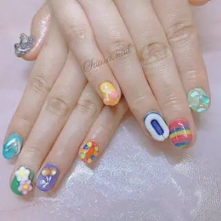 ネイル Chiara チップ長さ出しのネイルデザイン