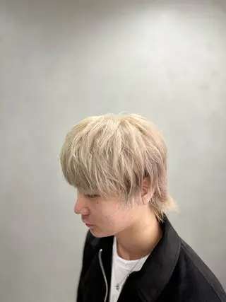ショート メンズ ブリーチなし透明感 カラー✨横山 佳希のヘアスタイル