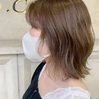ミディアム カラー 竹下 実穂のヘアスタイル