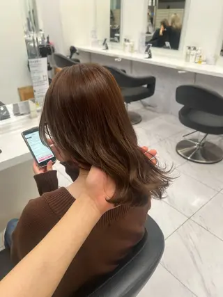 ミディアム カラー 韓国レイヤーカット /REIのヘアスタイル