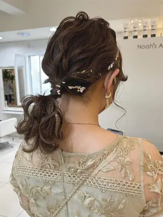 ミディアム カラー ヘアアレンジ マツエク・マツパ アイブロウ Noah's　Ark所属・透明感カラー🫧ヘア セット🫧松本菜月の眉毛・アイブロウイメージ