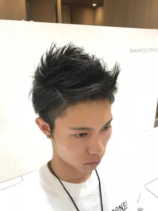 ショート ヘアアレンジ メンズ テラモト カズヨシのヘアスタイル