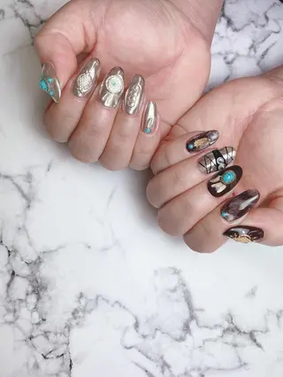 セミロング ネイル 石原 夕華のネイルデザイン