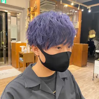 カラー メンズ CYAN by acoron .池袋所属・メンズパーマ職人 ユキハシのヘアスタイル