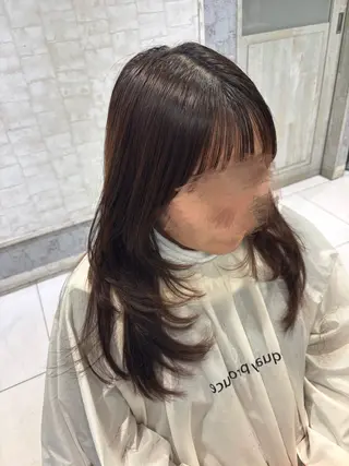 セミロング 韓国／うる艶カラー 🐈‍⬛💗miyuのヘアスタイル