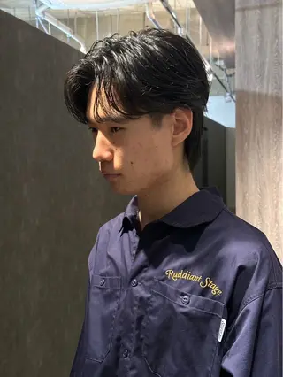 ミディアム パーマ メンズ 金山駅前/メンズ パーマ/真柄 恒輝のヘアスタイル