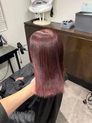 ミディアム カラー ヘアアレンジ 💗暖色特化ピンク/ 赤髪💗HARUNAのヘアスタイル