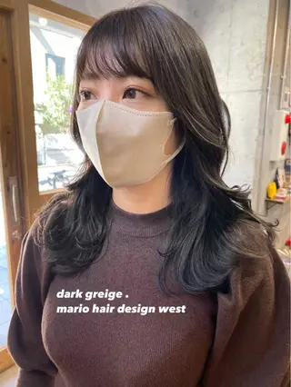 セミロング カラー 竹嶌 健吾のヘアスタイル