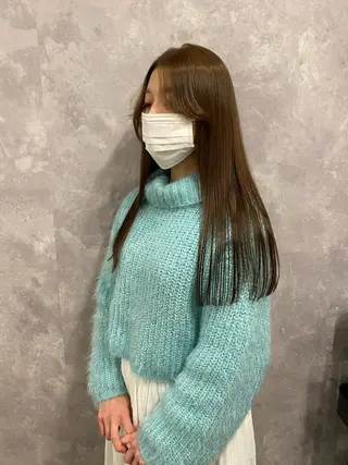 ロング カラー ヘアアレンジ 🥀暖色韓国ヘア💕 保科侑花のヘアスタイル