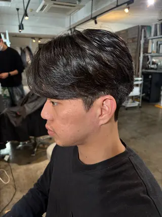 ショート パーマ メンズ become men's hair 名駅店所属・名駅/フェザーパーマ 韓国ヘア/森岡のヘアスタイル