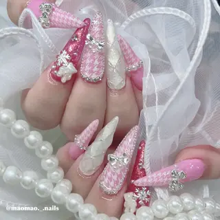 ネイル 🎀mao・スカルプ 姫系デザイン🪽のネイルデザイン