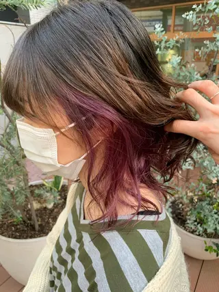 ミディアム カラー ハイトーン/メンズ/ ウルフ特化   小松のヘアスタイル