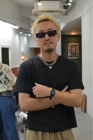 ショート カラー メンズ グランジヘア 無造作ヘアHYUGAのヘアスタイル