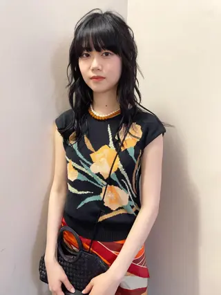 セミロング カラー ヘアアレンジ 丸山渉/パーマ エフェクトブリーチのヘアスタイル