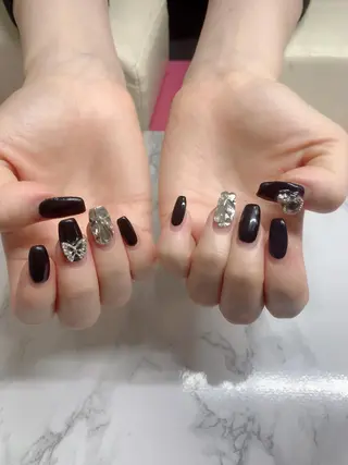 ネイル はな💎ネイル ワンホン、長さ出しのネイルデザイン