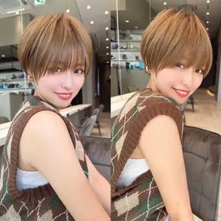 ショート カラー ブリーチなし/暖色/ 透明感/ririkaのヘアスタイル