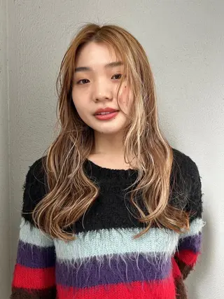 カラー パーマ ロング 🌼U24 ヘアデザインラボのヘアスタイル