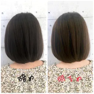 ミディアム カラー 金沢 広美のヘアスタイル