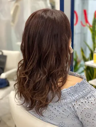 セミロング カラー ヘアアレンジ 🧸縮毛矯正特化 金澤 彩香🎀のヘアスタイル