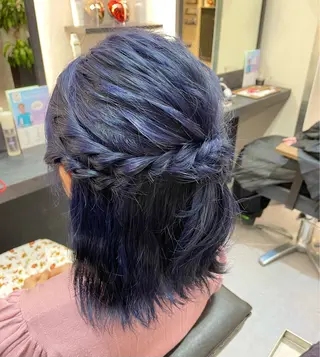 ミディアム カラー パーマ ヘアアレンジ 森山 陽菜のヘアスタイル