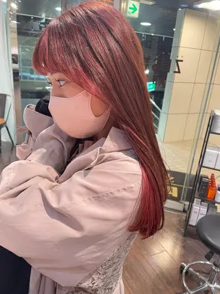 ロング カラー メンズ/艶髪/カラー サクラ🌸のヘアスタイル