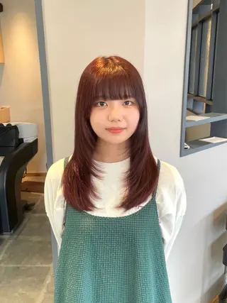 セミロング カラー 西村 れいのヘアスタイル
