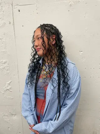 ロング ヘアアレンジ コーンロウ／ブレイズ SYUのヘアスタイル