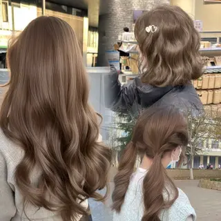 ロング カラー ヘアアレンジ ベージュ/グレージュ 🧸あやか/表参道のヘアスタイル