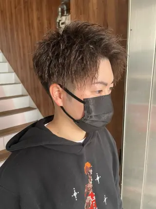 ショート パーマ メンズ AVANCE.難波 店長 松元のヘアスタイル