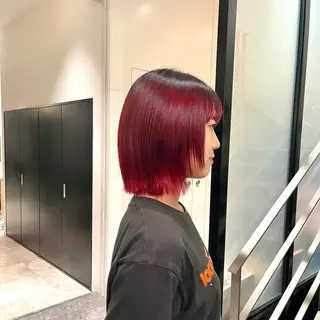 ミディアム カラー GO TODAY SHAiRE SALON 原宿本店所属・ブリーチ/レイヤー ハッシュカット/河内のヘアスタイル