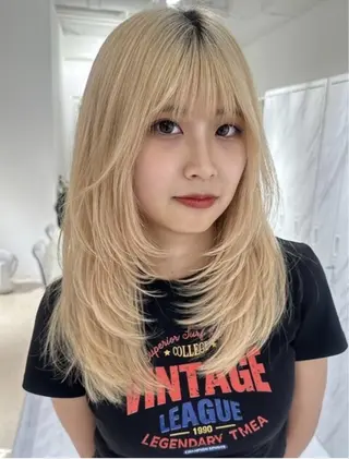 セミロング rina/無料レイ ヤーカット/上野🌱のヘアスタイル