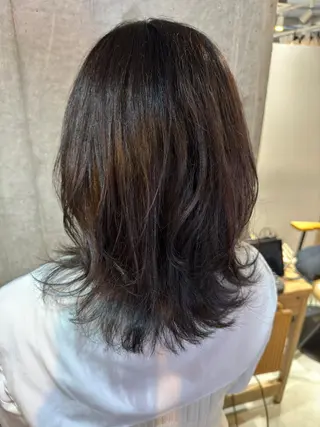 セミロング ボブ/インナーカラー ショート/佐野祥子のヘアスタイル